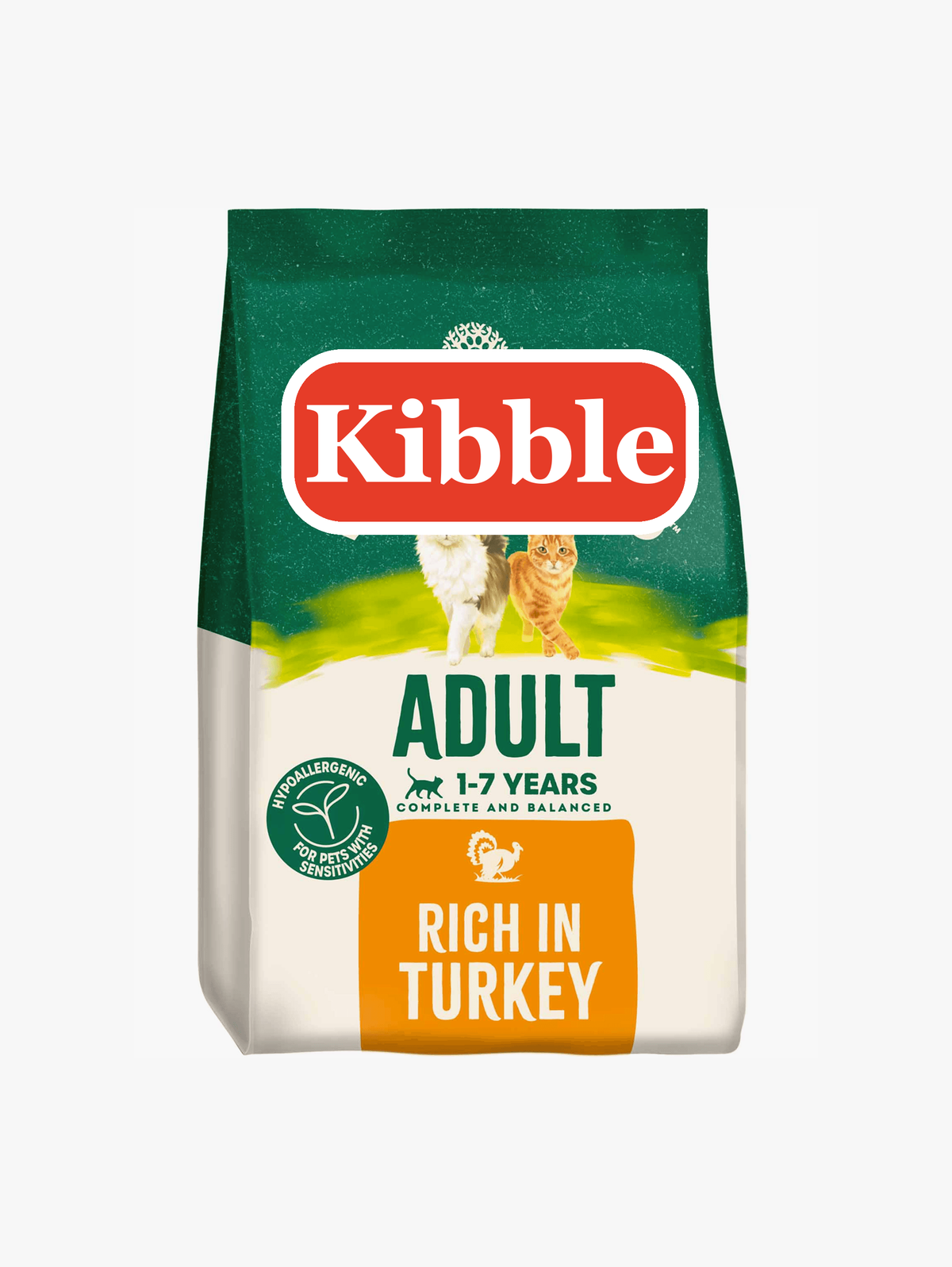 Kibble adult cat food turkey