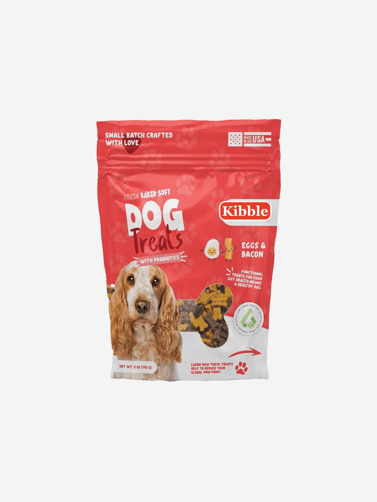 Kibble dog treats eggs and bacon