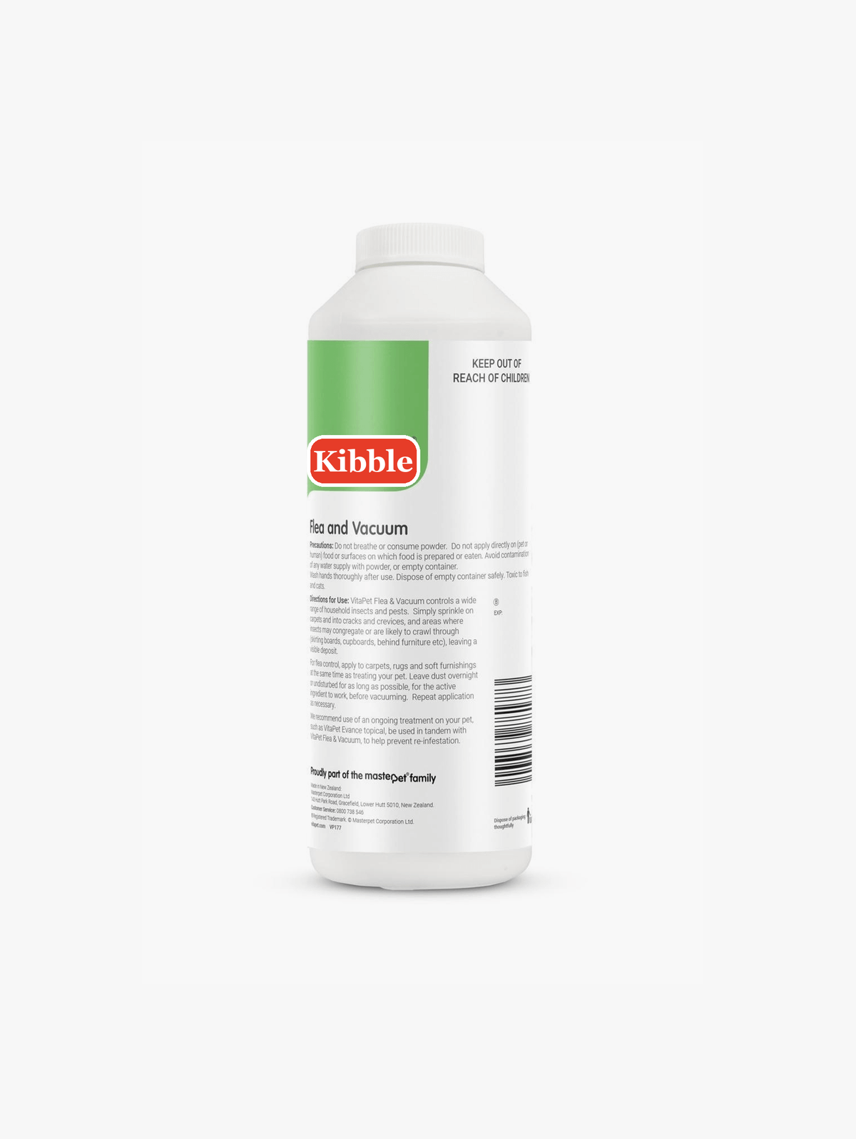 Kibble flea and vacuum powder back