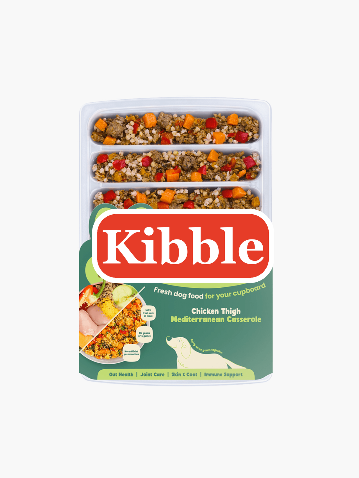 Kibble fresh wet dog food tray