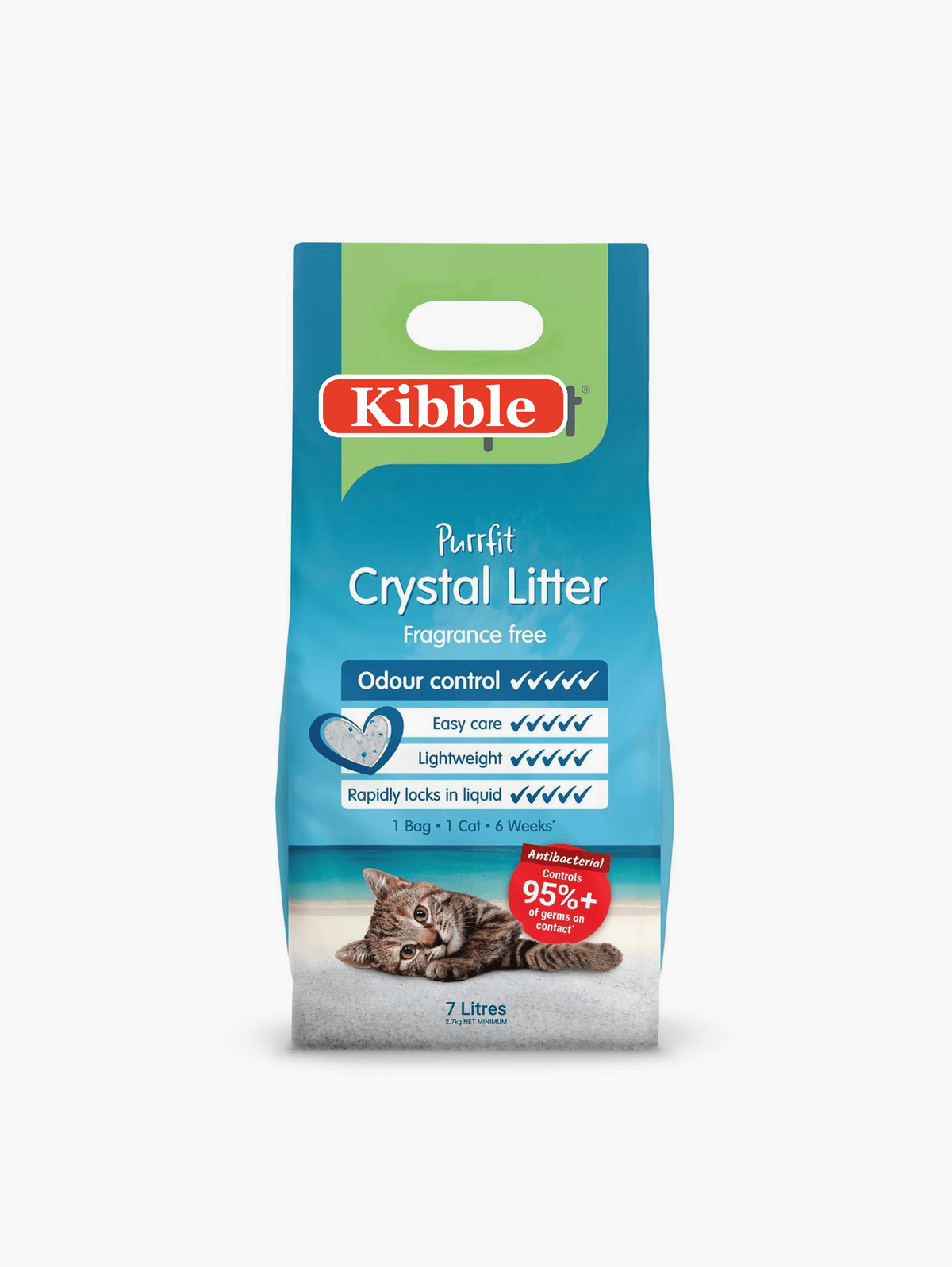 Kibble crystal cat litter front