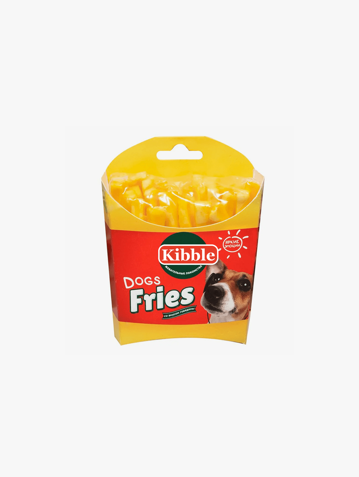 Kibble dog fries treats front